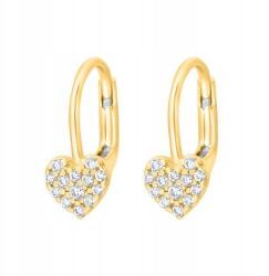 Lovrin Női arany fülbevaló 585-ös finomságú, szívecskékkel lenyűgöző ajándék Valentin-napra (61114720)