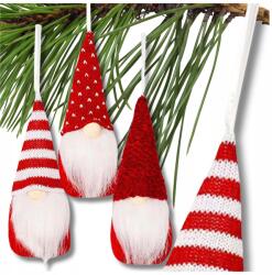 Karácsonyi piros manó Mikulás gnóm 15 cm-es lógó törpe szett 3 db (Świąteczny skrzat Mikołaj 15 cm krasnal)