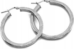 Lovrin Ezüst fülbevaló 925 női nagy karika görög mintával 40mm ajándékba (Lovrin)