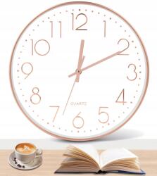  Falióra 30 cm Kvarc Nagy Számjegyek Csendes, Ketyegés Nélküli Rózsaszín Arany (B09YL4L7MD)
