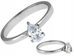 Lovrin 925-ös ezüst női gyűrű cirkónia kővel, csepp alakú, r14-es méret, ajándéknak (Lovrin)