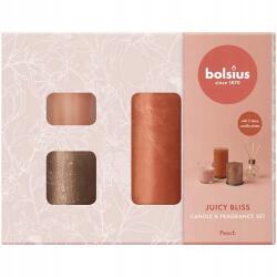 Bolsius Ajándék szett gyertyákkal és illatpálcikákkal Bolsius Juicy Bliss Peach (Édes Őszibarack) (8717847191182)