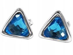 Lovrin 925-ös ezüst fülbevaló háromszögek lazúrkővel, angol kapcsos (107590)