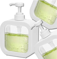 Fehér Szappanadagoló folyékony szappanhoz, 500 ml-es műanyag fürdőszobai/konyhai tartály (Biały Dozownik do mydła płynu pojemnik) - allegro - 1 320 Ft