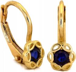 Lovrin Arany fülbevaló kislányoknak, 585-ös, sötétkék köves, 14 karátos, divatos (Lovrin 97334)