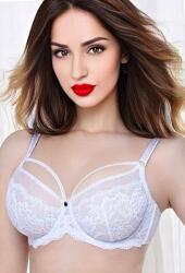 Lanny Mode Maddalena merevítő nélküli, csipkés pántos melltartó, fehér 80D