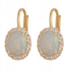 Lovrin Arany fülbevaló 585 opállal, cirkónia koszorúval körülvéve, elegáns design (61109304)
