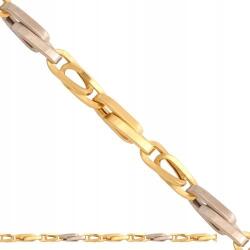 Lovrin Arany karkötő 585, kétféle arany szín, egyedi szemek, 5.30g, 21cm, 14 karátos