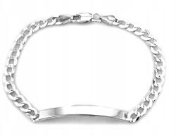 Lovrin Férfi ezüst karkötő páncél láncszemes gravírozható 925-ös finomság 4.5mm széles 5.85g súly (61345999)