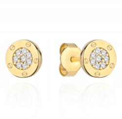 Lovrin Arany fülbevaló 585 cirkóniával, stiftes, 1.29g, divatos mindennapi viselet (58716812)