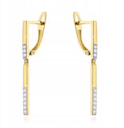 Fugart Arany Fülbevaló 585 Lógó Pálcikák Cirkónia Kövekkel Ingyenes Gravírozás (FUG7-K01804-585)