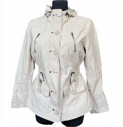  franse Női Rövid, Kapucnis, Vízálló Kabát Kényelmes, Fehér, S méret (UB000489)