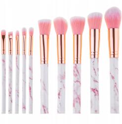 Lewer Márvány Sminkecset Készlet Márvány Rózsaszín 10 darabos (PM03)