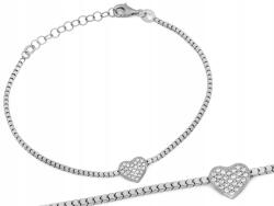 Lovrin Ezüst karkötő cirkóniákkal 925 2.55g kocka szívvel r20 ajándékba (60047983)