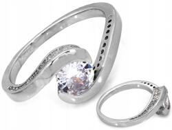 Lovrin Ezüst gyűrű 925 fehér cirkóniával r17 ajándékba 2.80g elegáns