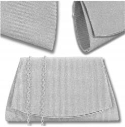 EdiBazzar Ezüst Színű Elegáns Kis Alkalmi Borítéktáska Válltáska Lánccal (Wizytowa Torebka Błyszcząca Elegancka Mini)