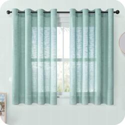  Lenhatású, áttetsző tüll függöny szett, 175x140 cm, 2 darab, zöld (B08B3Q7WPS)