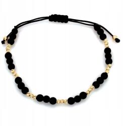 Lovrin Arany karkötő 585 fekete zsinóron, arany golyókkal, ajándékba