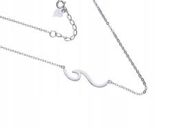 Lovrin Ezüst nyaklánc 925-ös finomságú, sima hullám motívummal és medállal, modern design, ajándéknak is kiváló (Lovrin 64363)