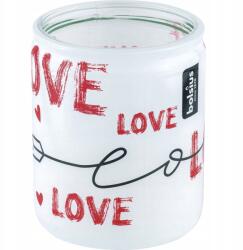 Bolsius Valentin-napi illatos gyertya üvegben, "Love" felirattal Bolsius 82/68 mm (8717847159502)