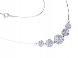 Lovrin 925-ös ezüst női nyaklánc kerek kristályokkal és medálokkal, ajándéknak (Lovrin 64556)