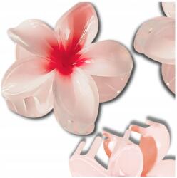  Hajcsat, csipesz rózsaszín Plumeria virággal, nagy méretű, ajándék, dísz (Spinka do włosów hawajski styl duża szczęka)