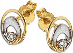 Lovrin Arany fülbevaló stekkeres finom női 585 ovális cirkónia kövekkel (Lovrin 66444)