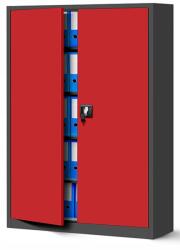 JAN NOWAK Irodai iratszekrény, műhelyszekrény Jan Nowak Jan II antracit-piros (1008)