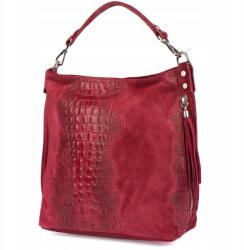 Beltimore Croco shopper női velúrbőr kézitáska, nagy (W10)