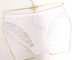 Lanny Mode Akita Bugyi, Size XXL, fehér, csipkés, nylon, virágmintás