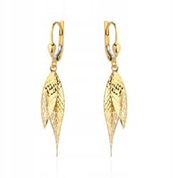 Lovrin Arany fülbevaló 585 14k gyémántcsiszolt cseppek 2.45g hosszú áttört (62259818)