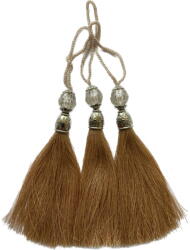 Gipiurowo Ezüst gyöngyökkel díszített fülbevaló, bézs, 12 cm (chwost)