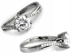 Lovrin Ezüst Solitare gyűrű 925-ös, cirkónia kövekkel, nőknek, 2.18g, 17-es méret (60770666)