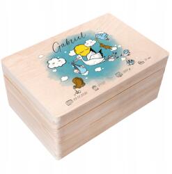 Creative Deco Emlékdoboz gyermeknek, mérföldkő ajándék, első születésnap, születés, gravírozott, 30x20 cm (JANCDSD130BCUSTOMBABYSHOWERSTORKBOYFBM)