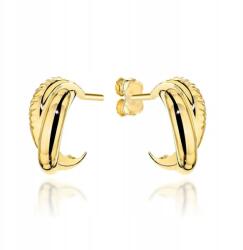Lovrin Arany 585 fülbevaló, félkör alakú, stekkeres záródással és finom marással, 14 karátos (Lovrin)