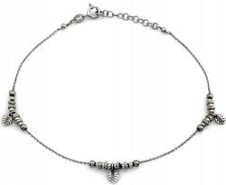 Lovrin 925-ös ezüst bokalánc golyókkal, monstera levél függőkkel, r25 ajándék