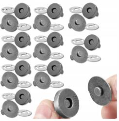  Mágneses gombok, fém patentok, 10 db-os gombkészlet, kerek gombok (Zatrzaski zapięcia magnetyczne komplet)