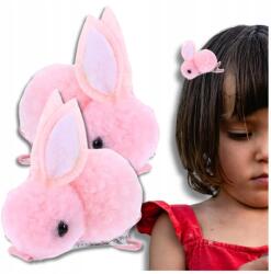  Hajcsat szett lányoknak, rózsaszín, 2 db-os, nyuszi mintás hajcsat (Królik ozdobna spinka dziecięca do włosów)