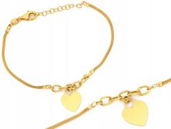 Lovrin Aranyozott 925-ös ezüst karkötő szívvel, 2, 78g, állítható Cordone, divatos (60248735)