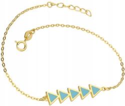 Lovrin Ezüstözött aranyozott 925-ös ezüst karkötő háromszögekkel, 2, 00g, modern divatos design (Lovrin 50337)