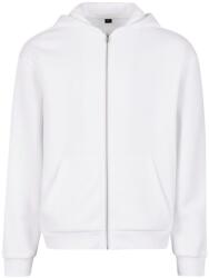 Build Your Brand Puha férfi cipzáros kapucnis pulóver Fluffy - Fehér | XL (BY285-1000384354)