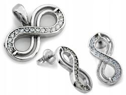 Lovrin 925-ös ezüst szett: fülbevaló és végtelen jel medál ajándékba (Lovrin)