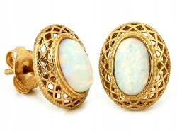 Lovrin Elegáns, 585-ös arany fülbevaló opállal, áttört foglalatban, 2, 41g ajándéknak is kiváló (Lovrin)