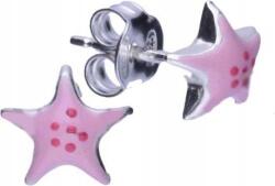 Lovrin Ezüst fülbevaló 925 rózsaszín csillagok 0, 65g eredeti női ajándék (Lovrin 47660)