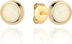 Lovrin Arany fülbevaló 585 finom, kerek opállal, arany foglalatban, stekkeres (Lovrin 86080)