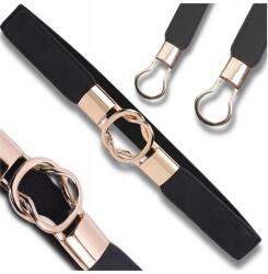 EdiBazzar Női elasztikus Öv divatos keskeny ruha fekete derék elegáns (Elegancki damski pasek do sukienki marynarki)