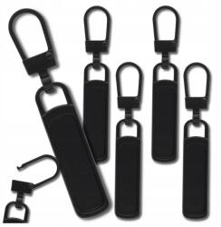  5 db-os fekete fém cipzáras medál szett cipzáras fogantyú (Zestaw 5 sztuk czarnych metalowych zawieszek)