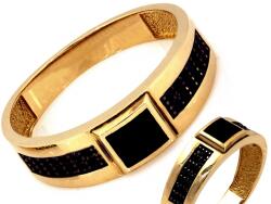 Lovrin Arany gyűrű 585 14kt R26 fekete kövekkel és zománccal, súlya 4.47g ajándék (Lovrin)