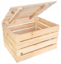 Creative Deco Természetes láda, fa tárolóláda, szerszámosláda, nagy méretű 50x40x30 cm (X001RYZ0GZ)