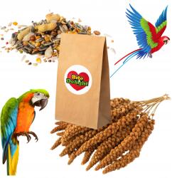  Karma Nagy Papagájoknak 10kg Vörös Senegáli Köles 1KG szett